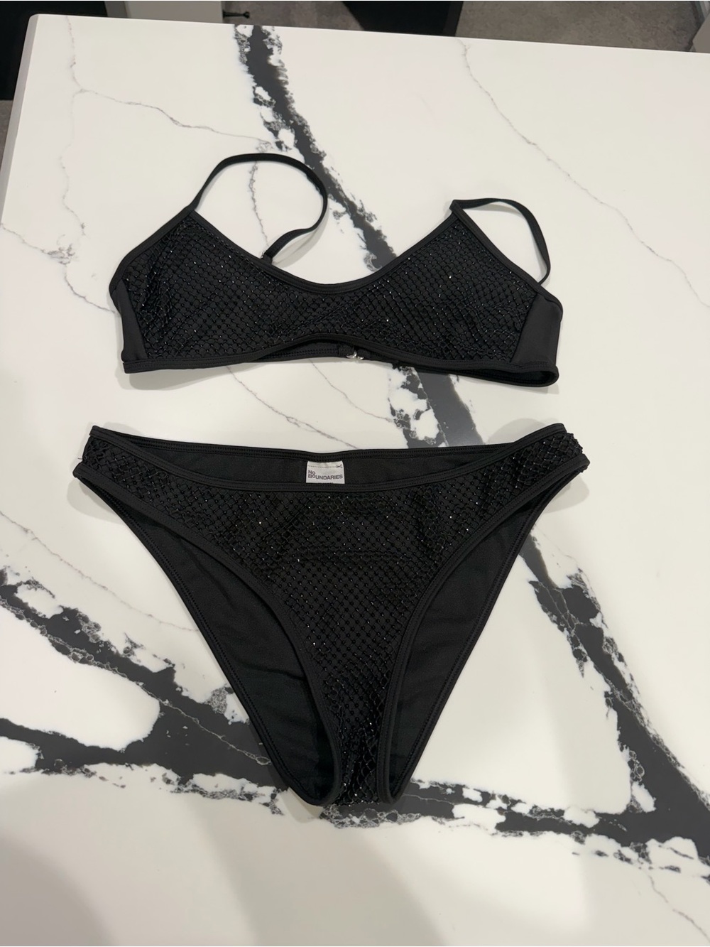 No Boundaries Black Sparkle Two-Piece Bikini